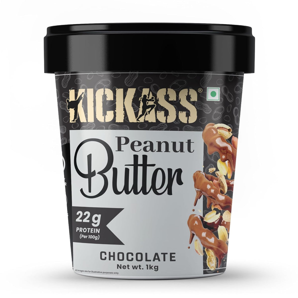 Kickass Chocolate Peanut Butter Powered by Probiotic | Energy Booster - 1Kg