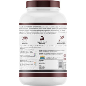 Onelife Essential Whey Protein Concentrate with Digestive Enzymes I Imported Whey I 24g Protein, 5g BCAAs, 10.7g EAAs, 3.9g Glutamic Acid I Post-Workout Recovery Supplement I Exotic Dry Fruit 1 kg