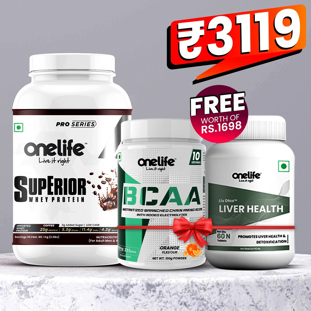 Workout Essential Kit 4: Buy Whey Superior (1kg) and Get BCAA & Livdtox FREE!